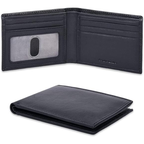 Men's Slimfold Leather Wallet with Extra Capacity with RFID